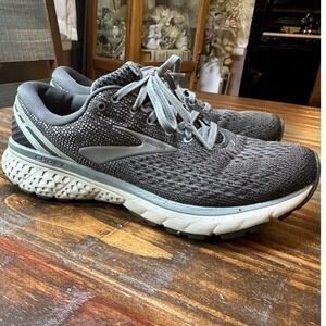 Brooks Ghost 11 Mens Running Shoes Ebony Grey Silver 1102881D003 Size 8.5 D